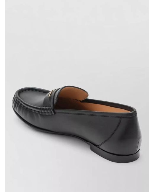 Chloé Gray Loafers Leather Upper Round Toe Design