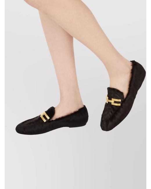 Aquazzura Black Leather Loafers