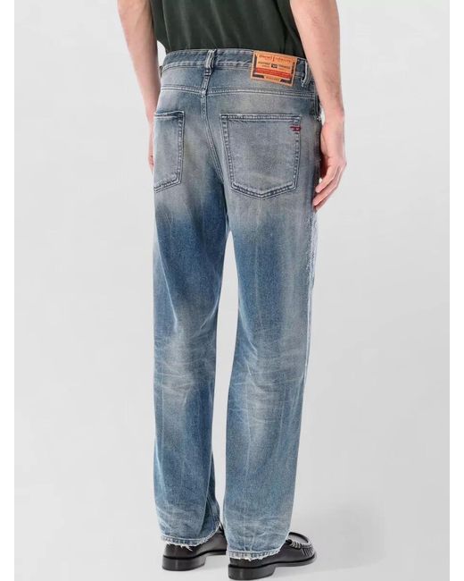 DIESEL Blue Max Straight Jeans Distressed Faded Five Pocket for men