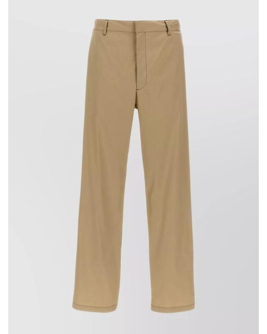 Prada Natural Straight Leg Poplin Trousers for men