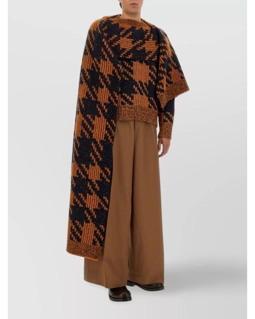 Dries Van Noten Brown Wool Scarf for men