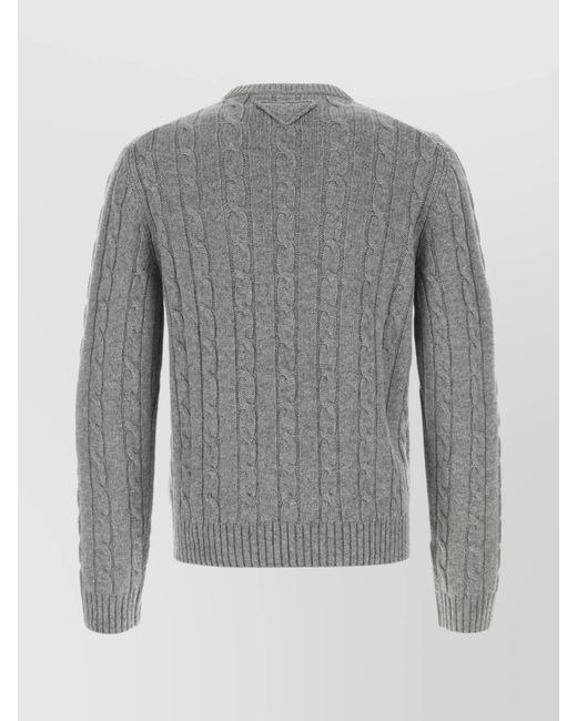 Prada Gray Cashmere Sweater for men