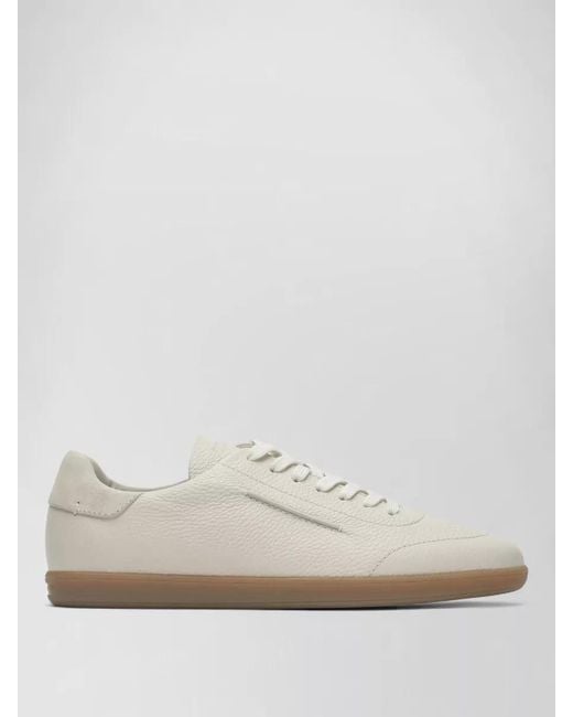 Zegna White Leather Low-Top Sneakers for men