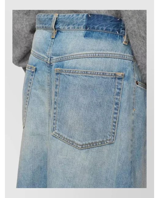 Maison Margiela Blue High Waist Wrap Denim Midi Skirt