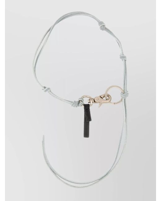 Our Legacy White Leather Keychain Knotted Design for men