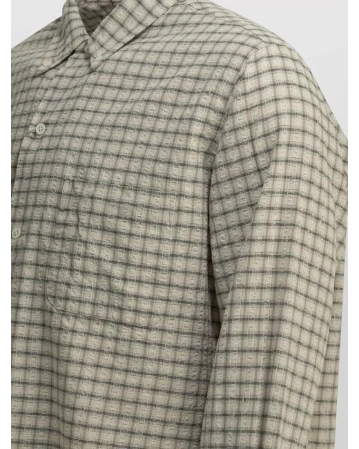 Beams Plus Multicolor Button Down Checked Shirt Chest Pocket for men