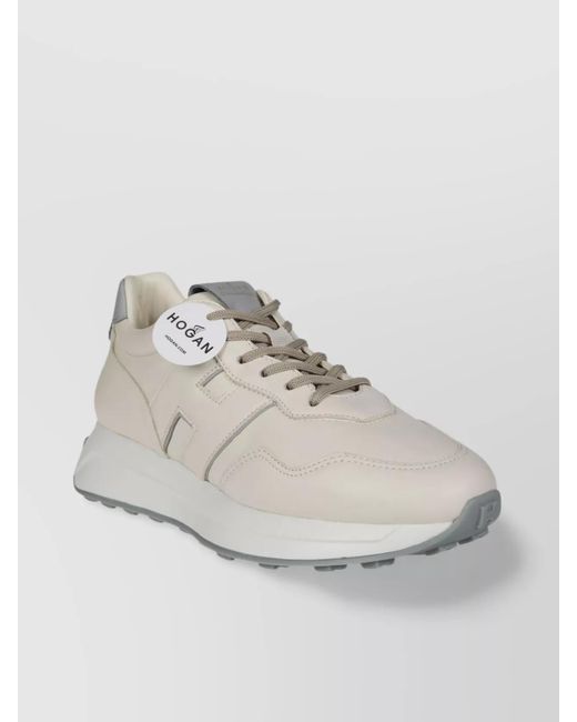 Hogan Natural Leather Logo-Embellished Low-Top Sneakers