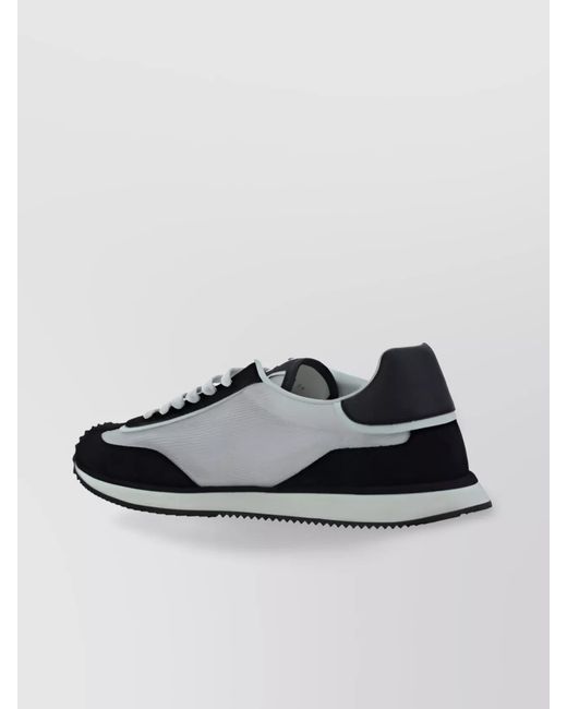 Dolce & Gabbana Black Leather Mesh Low-Top Sneakers for men
