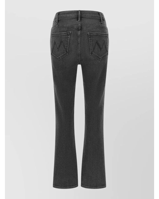 Mother Gray High Rise Flared Ankle Denim Jeans