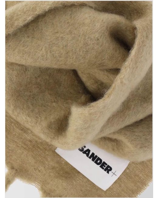 Jil Sander Metallic Mohair Blend Fringed Scarf for men