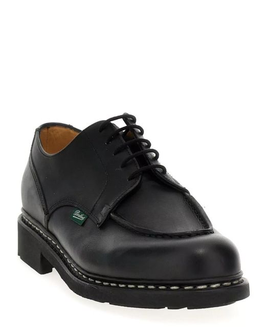 Paraboot Black Leather Lace-Up Shoes for men
