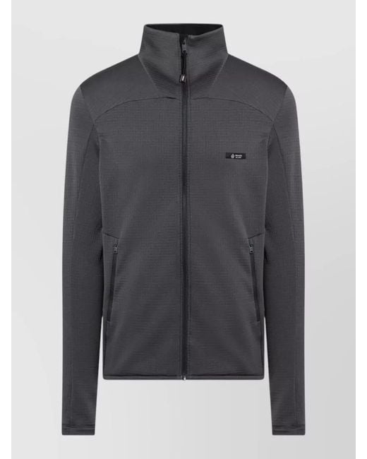 Prada Gray High Collar Jacket Long Sleeves Pockets for men
