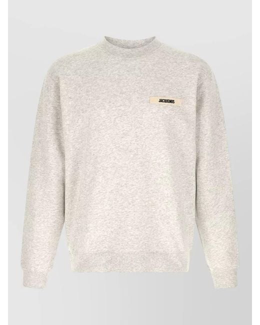Jacquemus Natural Gros Grain Crew Neck Knit Sweatshirt for men