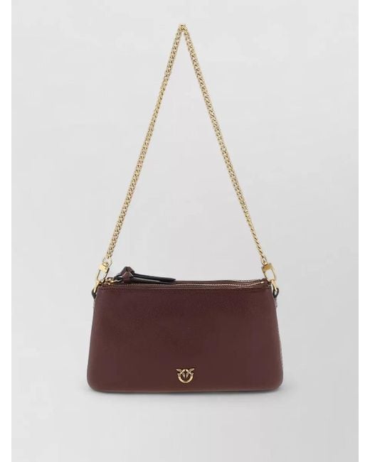 Pinko White Mini Leather Shoulder Bag