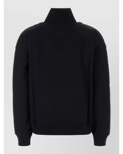 Maison Kitsuné Black Cotton Sweatshirt High Collar Long Sleeves