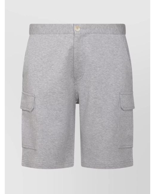 Brunello Cucinelli Gray Cashmere Cargo Shorts for men