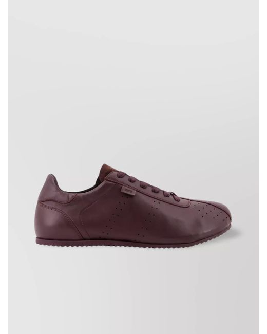 AMI Purple Leather Low-Top Sneakers for men