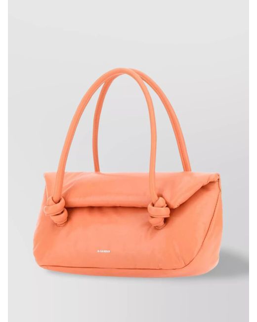 Jil Sander Orange Small Calf Leather Shoulder Bag