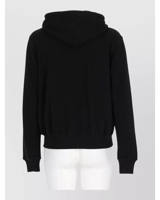 Polo Ralph Lauren Black Hooded Jacket Front Pockets Ribbed Trims
