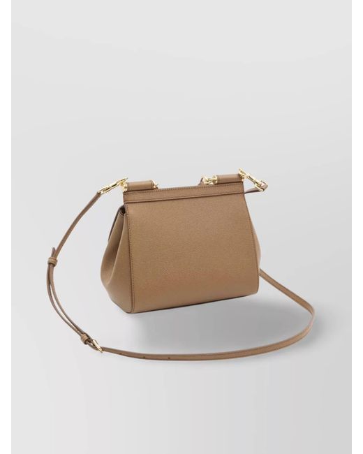 Dolce & Gabbana Brown Sicily Medium Leather Tote Bag