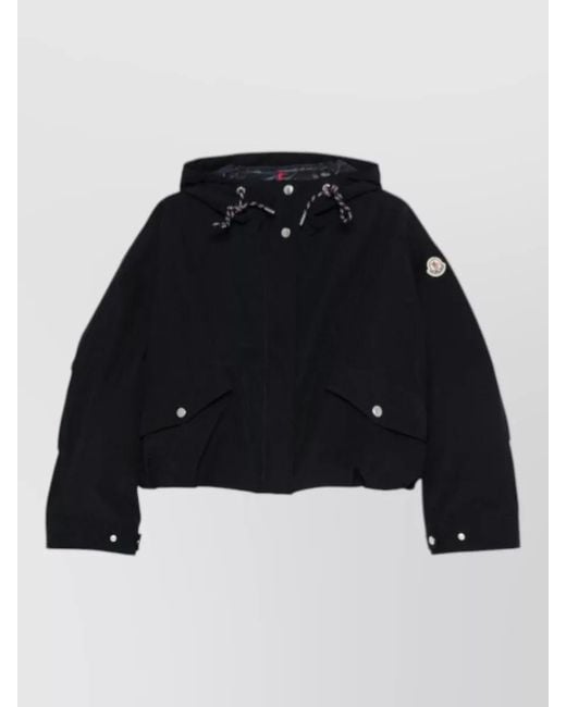 Moncler Blue Eucalyptus Hooded Jacket Long Sleeves Drawstring