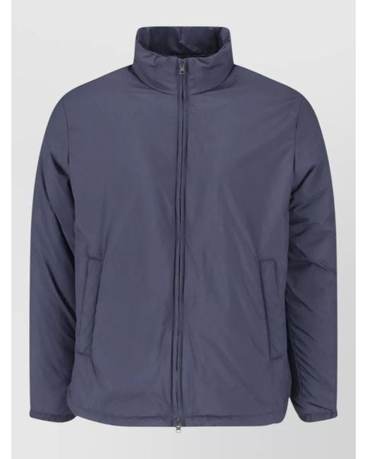 Herno Blue Casual Coat High Collar Packable Side Pockets for men