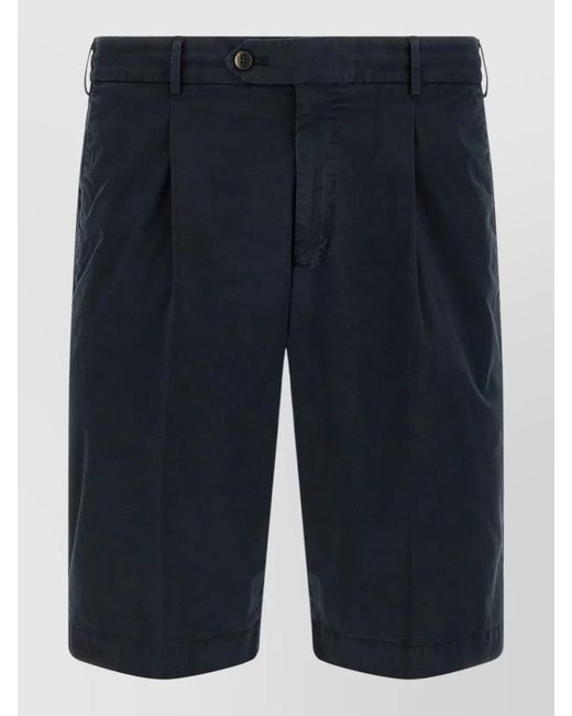 PT Torino Blue Cotton Stretch Bermuda Shorts Belt Loops for men