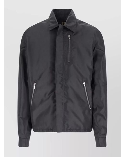 Rick Owens Black Concealed Zipfront Lightweight Jacket for men