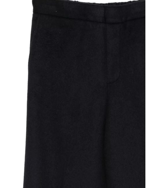 Semicouture Blue Lilia Wool Trousers Wide Leg Design