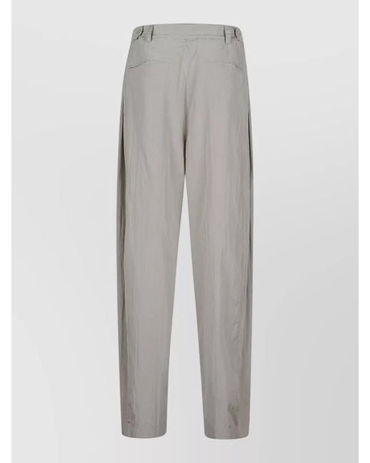 The Row Gray Tailored Pants Belt Loops Pleats Side Pockets