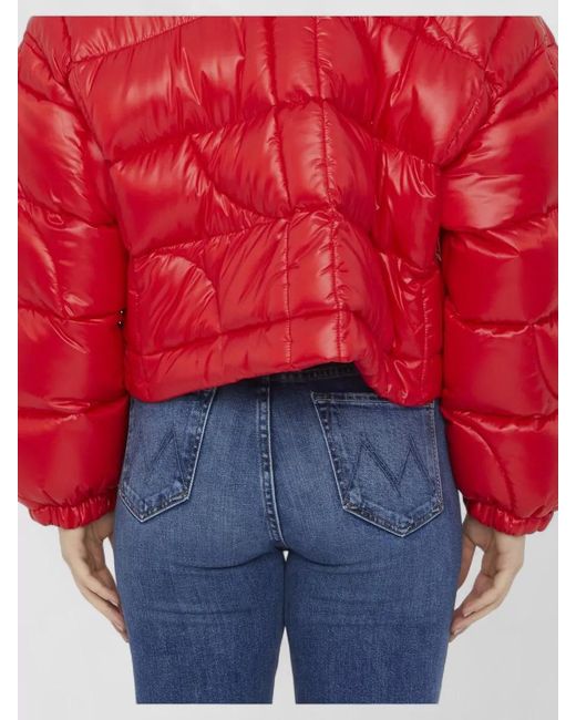 Patou Red Short High Collar Quilted Puffer Jacket