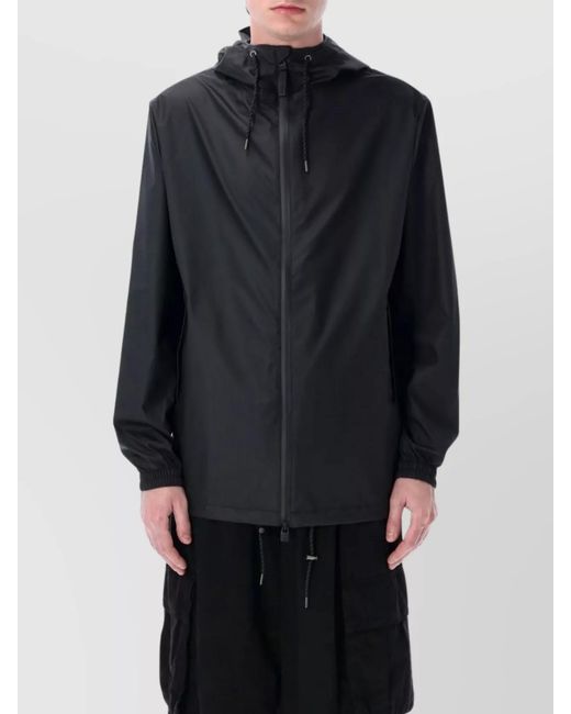 Rains Blue Storm Hooded Jacket Drawstring for men