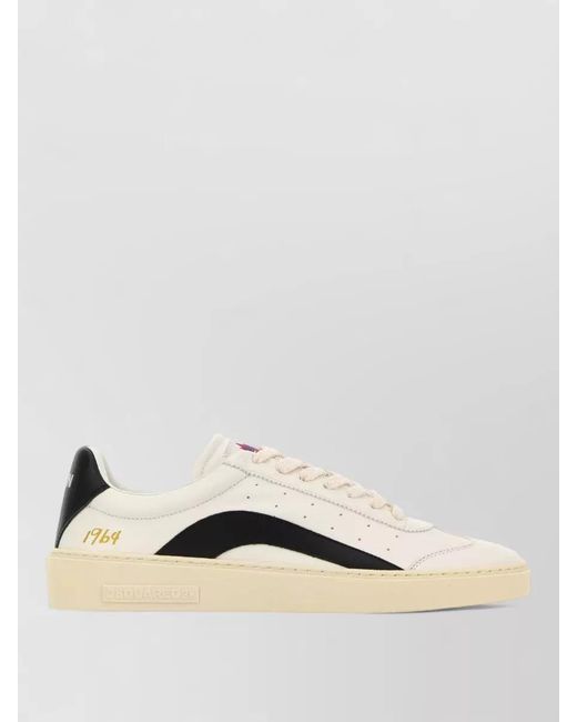 DSquared² Natural Calf Leather Rider Low-Top Sneakers for men