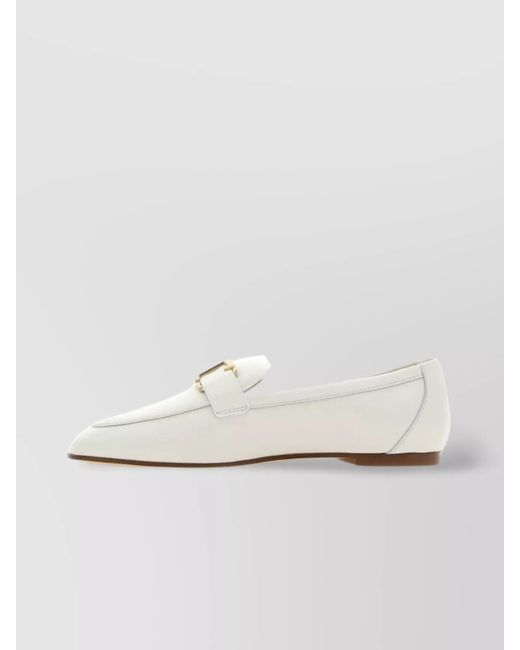 Tod's White Leather Loafers