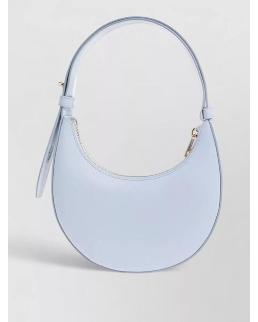 Furla Blue Shoulder Bag Curved Shape Top Handle