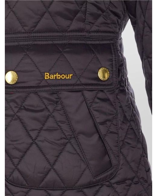 Barbour Blue Quilted Jacket With Long Sleeves And Pockets