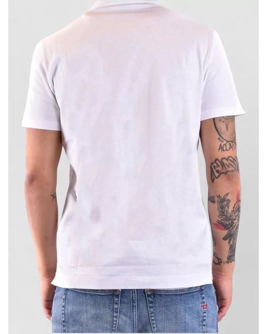 Dondup White Polo Shirt Short Sleeves Side Slits for men