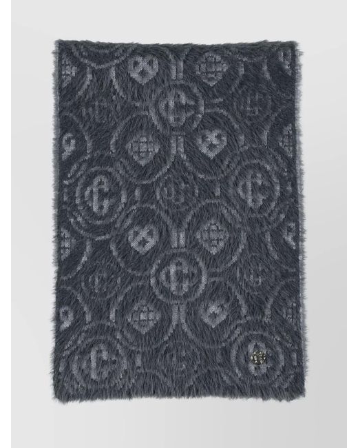 Casablanca Gray Fluffy Monogram Scarf for men