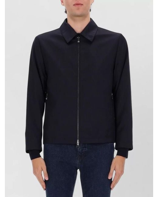 Boss Blue Virgin Wool Slim-Fit Lightweight Jacket for men