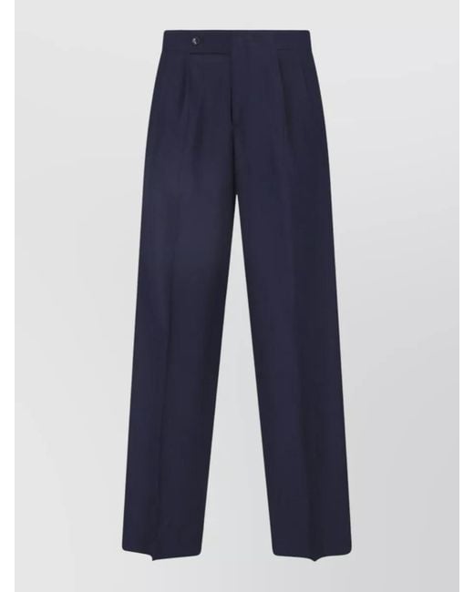Giorgio Armani Blue Tailored Pants Pleated Design Back Pocket for men