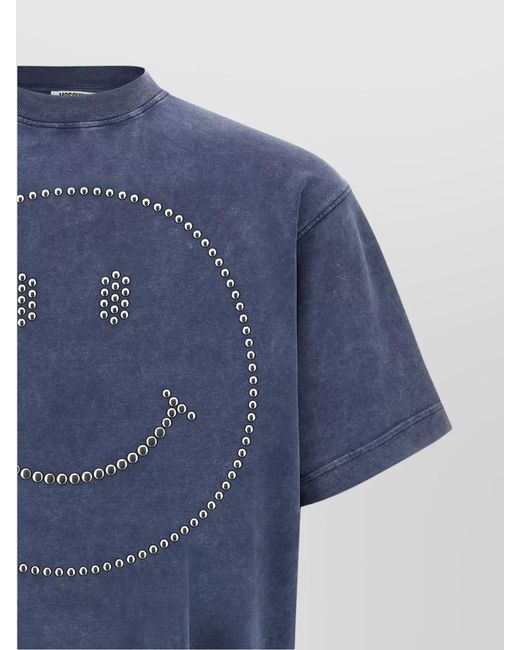 Moschino Blue Printed Cotton T-Shirt for men