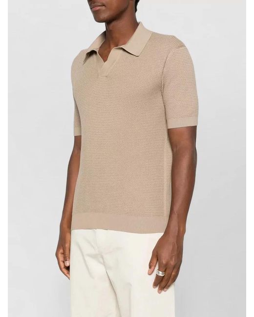 Zegna Natural Cotton Polo Shirt Regular Fit Knit for men