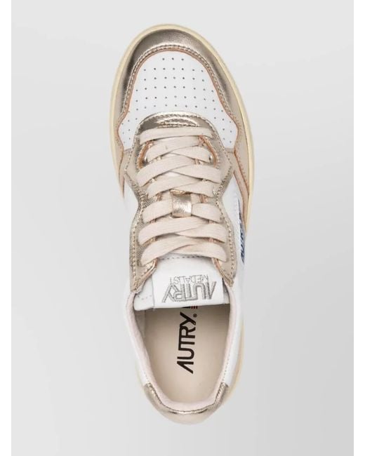 Autry Metallic Leather Low-Top Sneakers
