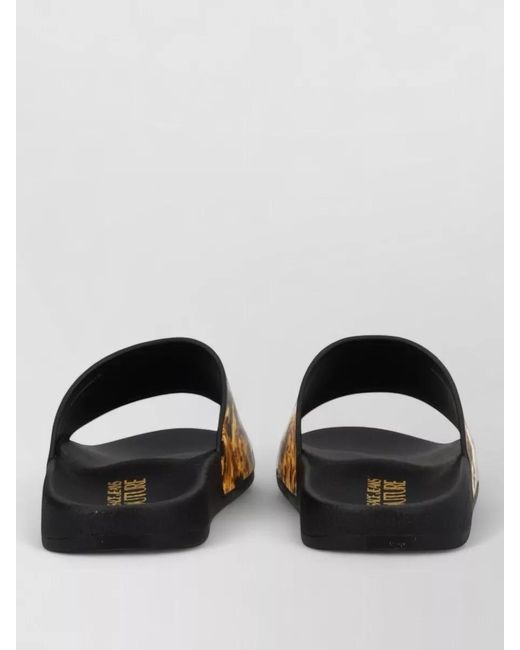 Versace Jeans Couture Black Printed Slides