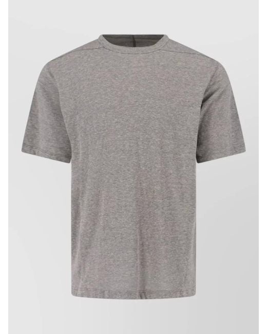 Rick Owens Gray Short Sleeve Round Neck Heathered Seam T-Shirt for men