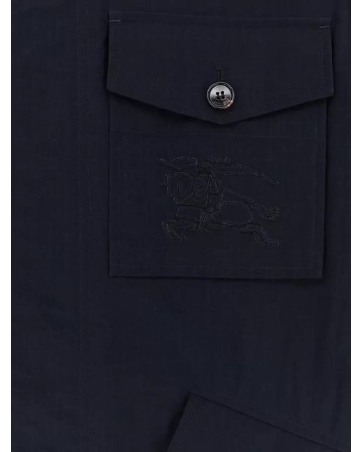 Burberry Blue Bradmore Nylon Field Jacket Long Sleeves for men