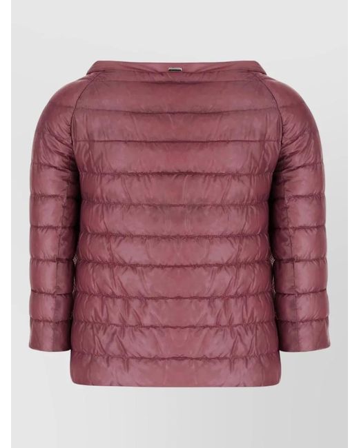 Herno Purple Down Single Breasted Coat