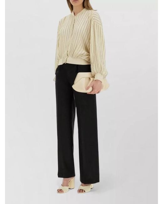 Alysi White Silk Oversized Bomber Jacket