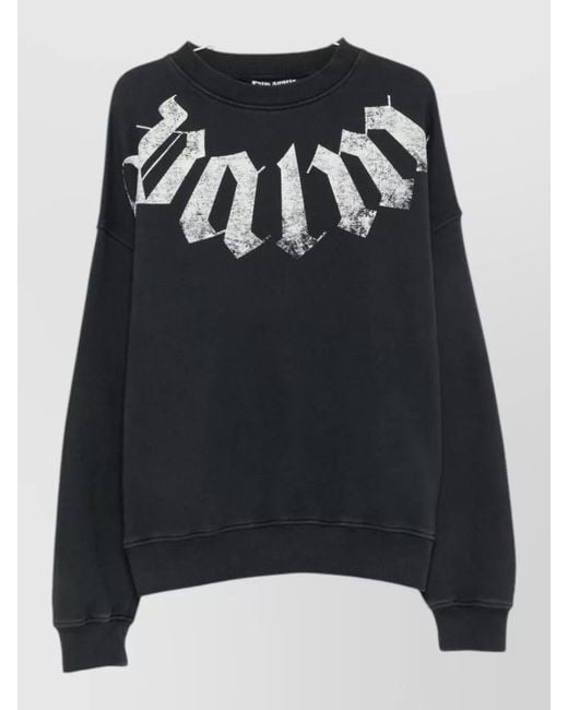 Palm Angels Black Logo Crew Neck Sweatshirt for men