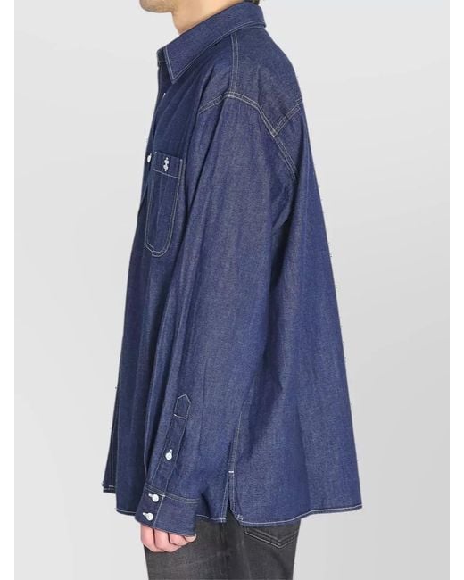 Céline Blue Oversized Denim Overshirt for men